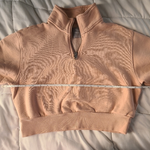 Aritzia TNA pink CozyAF quarter-zip sweater - Picture 4 of 7